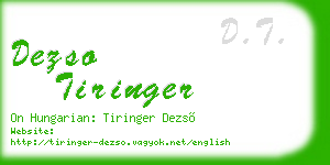 dezso tiringer business card